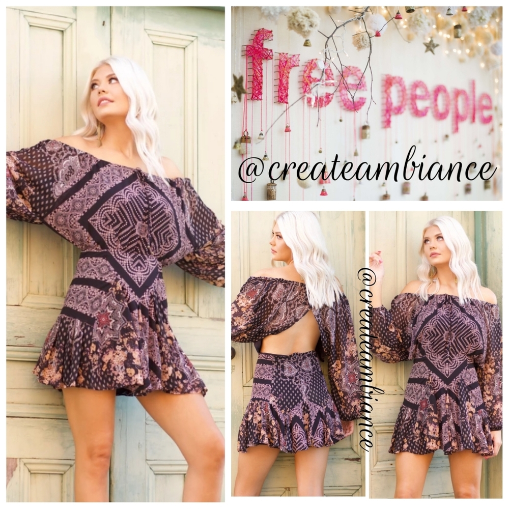 Free People Open Back Mini Dress